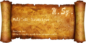 Módi Szabina névjegykártya